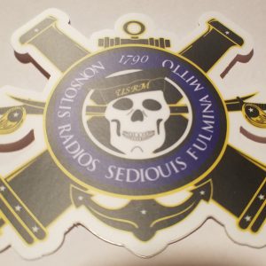 Gunners Mate Crossed Cannon and Skull 4" Sticker
