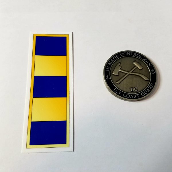 Warrant Officer Gold Bar W2 4" with Racing Stripe USCG Coast Guard Coastie Sticker Salty For You