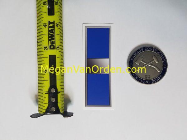 Warrant Officer silver Bar W3 4" Sticker with Racing Stripe USCG Coast Guard Coastie Sticker Salty For You