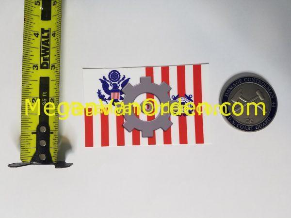 MK Cog on USCG Ensign 4" Sticker Machinery Technician with Racing Stripe USCG Coast Guard Coastie Sticker Salty For You