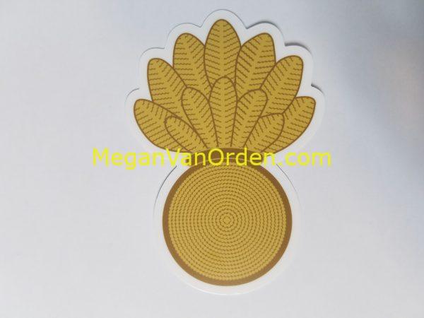 Warrant Officer Gold WEPS pineapple 4" Sticker with Racing Stripe USCG Coast Guard Coastie Sticker Salty For You