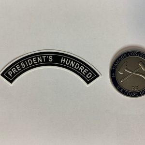 President's Hundred Tab Sticker with Racing Stripe USCG Coast Guard Coastie Sticker Salty For You
