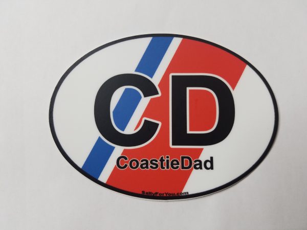 coast guard dad racing stripe oval sticker uscg
