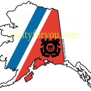 aslaska state outline - white - uscg coast guard sticker
