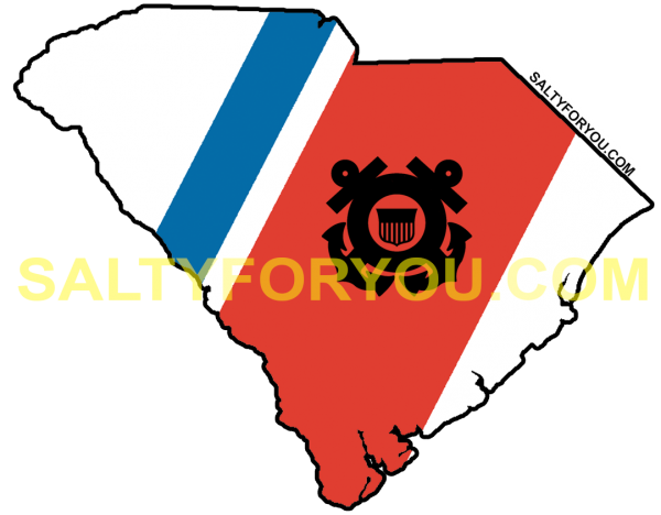 uscg south carolina state outline coast guard sticker-website