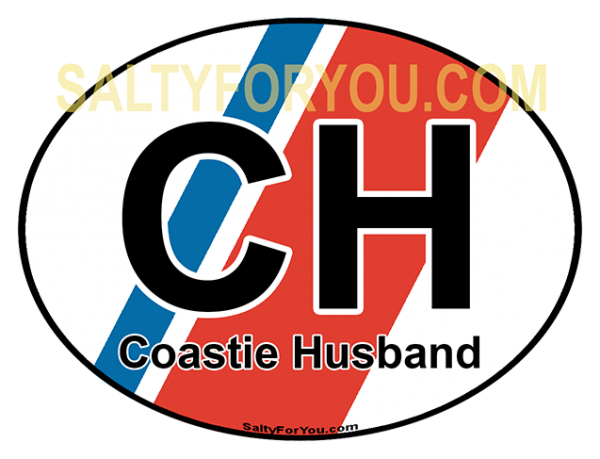 Coast Guard Husband sticker 4x3 oval USCG with Racing Stripe USCG Coast Guard Coastie Sticker