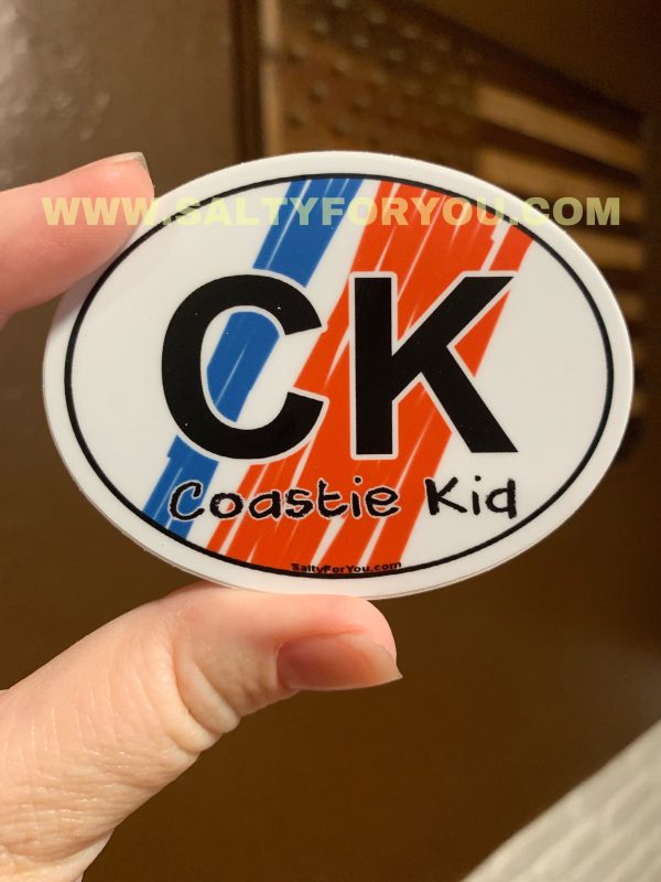 kids oval USCG with Racing Stripe USCG Coast Guard Coastie Sticker Salty For You