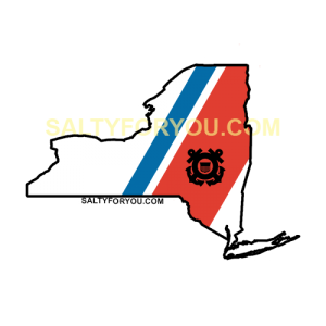NYC NY USCG with Racing Stripe USCG Coast Guard Coastie Sticker Salty For You