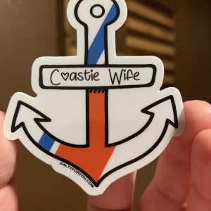 Coastie Wife Sticker USCG with Racing Stripe USCG Coast Guard Coastie Sticker Salty For You
