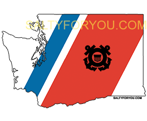 WA USCG with Racing Stripe USCG Coast Guard Coastie Sticker Salty For You