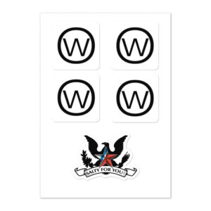 Material Condition Circle William Stickers 2×2 on white background sheet